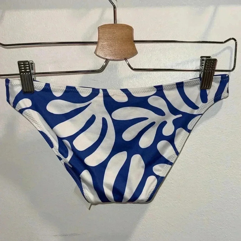 Solid & Striped The Eva Bottom - Azure Leaf Print - Picture 2 of 5